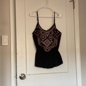 Tribal, print tank top with elastic waist band.